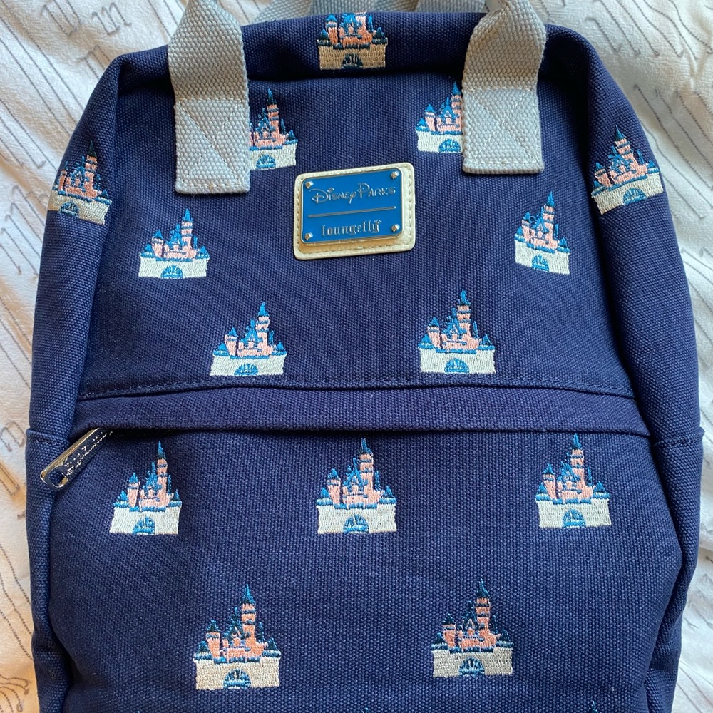 Used: Disney Loungefly Canvas Backpack Castle (Rare)